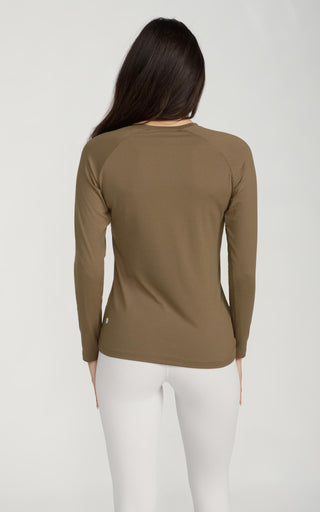 Women's Long Sleeve Lux-Tech Shirt in Military Olive