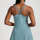 On The Go Dress in Lake Green