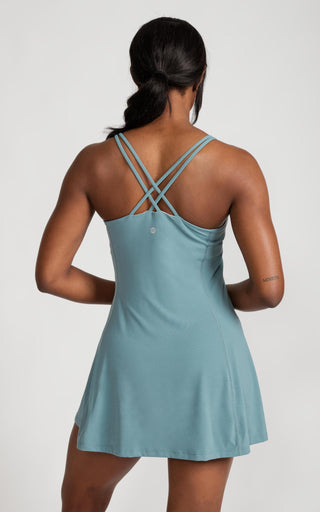 On The Go Dress in Lake Green