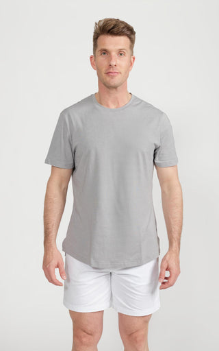 Men's Pima Split-Hem Tee in Sleet