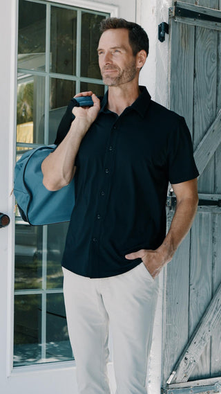SA Active Button-Up Shirt - Black