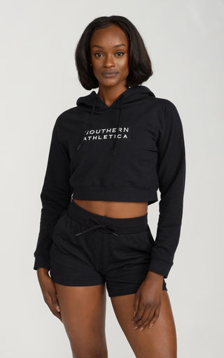 Women's Cropped Hoodie in Black