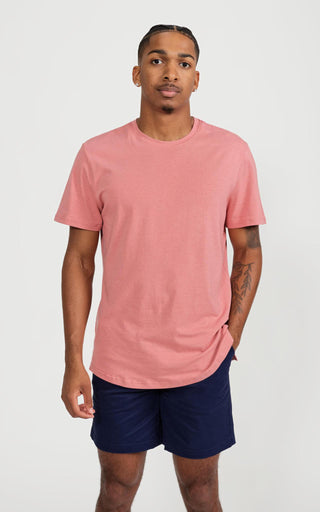 Men's Pima Split-Hem Tee in Rose