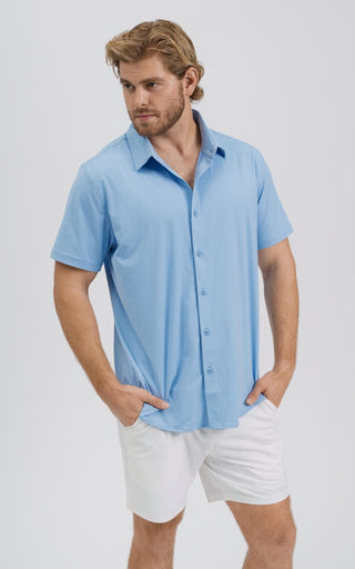 SA Active Button-Up Shirt - Serenity