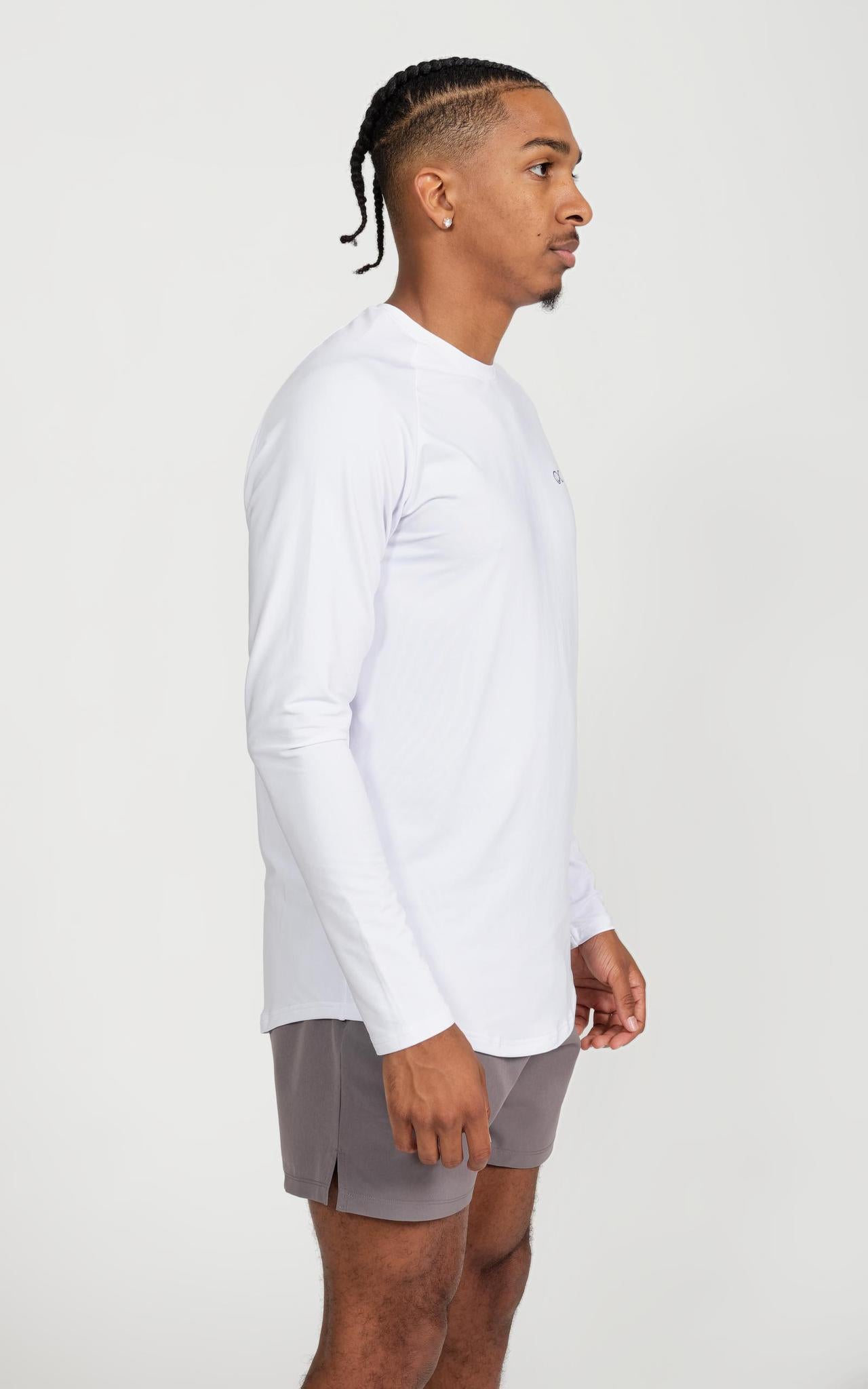 Long Sleeve Performance Cooling Shirt UPF 50 in White L