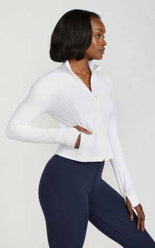 SA Cropped Contour Jacket in White