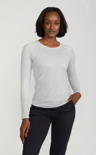 Women's Long Sleeve Lux-Tech Shirt in Lunar Gray