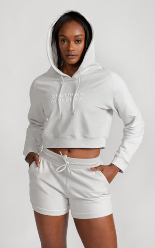 Women's Cropped Hoodie in Glacier Gray