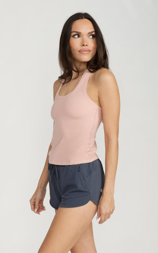 Y-Back Tank in Rose Tan