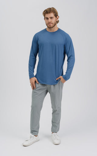 Men's Long Sleeve Lux-Tech Shirt in Bijou Blue