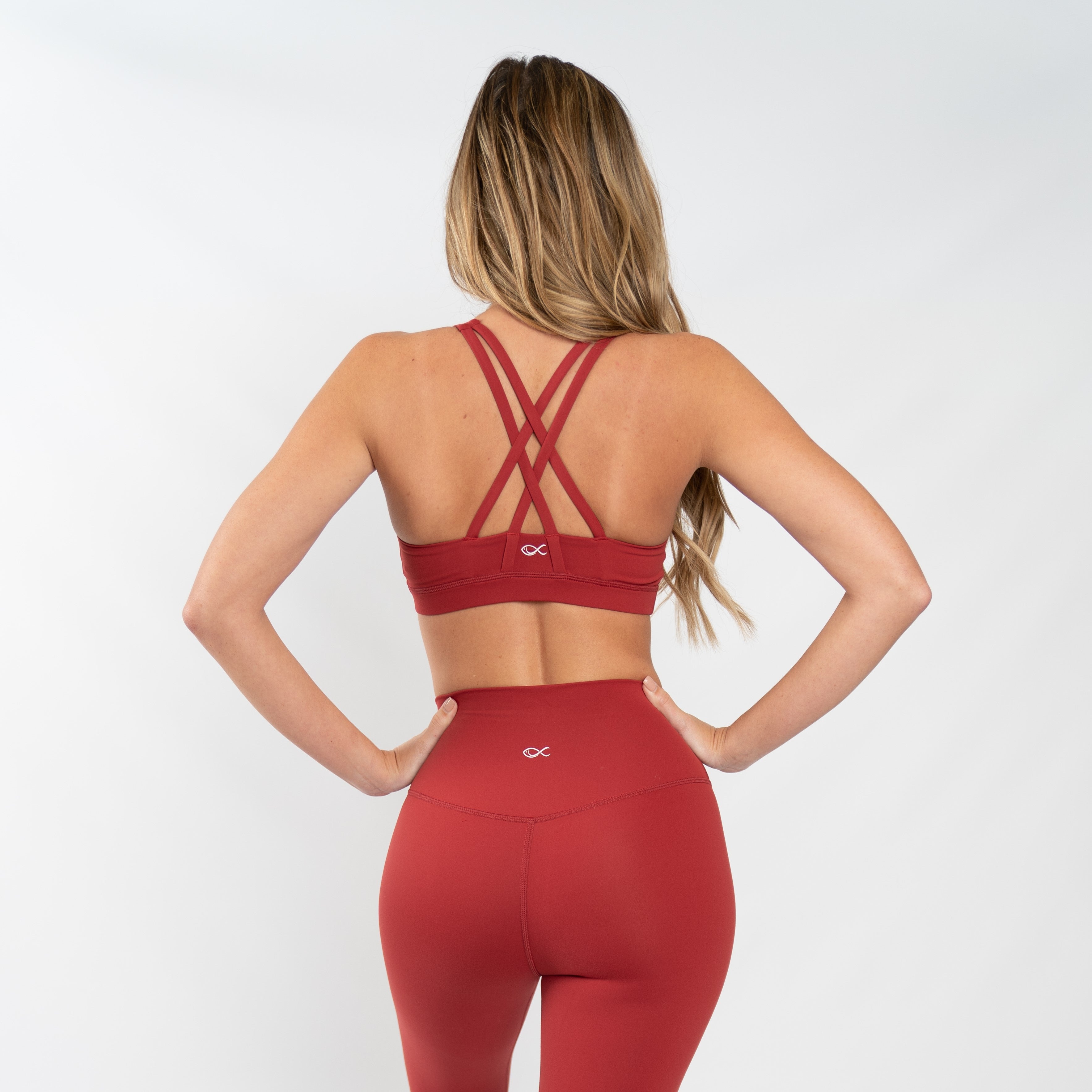 High Neck Bra in Red Dahlia - Southern Athletica