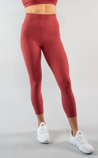 Bliss Legging 23" With Pockets in Red Dahlia