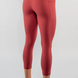 Bliss Legging 23" With Pockets in Red Dahlia