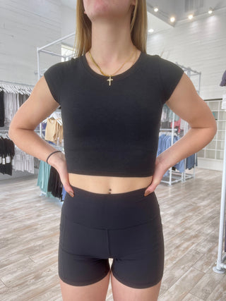 Premium Cropped Tee in Black