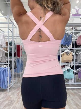 X-Strap Tank in Coral Blush